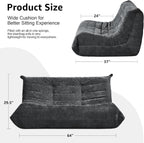 Hobestluk Giant Bean Bag Chair Memory Foam Faux Fur Sofa for Living Room