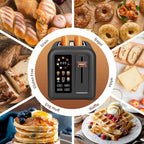 SEEDEEM 4 Slice Touch Screen Toaster LCD Display 7 Shade Settings Wide Slots 1800W