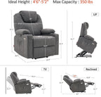 MCombo Power Lift Recliner Chair for Elderly with Heat Massage USB Cup Holders