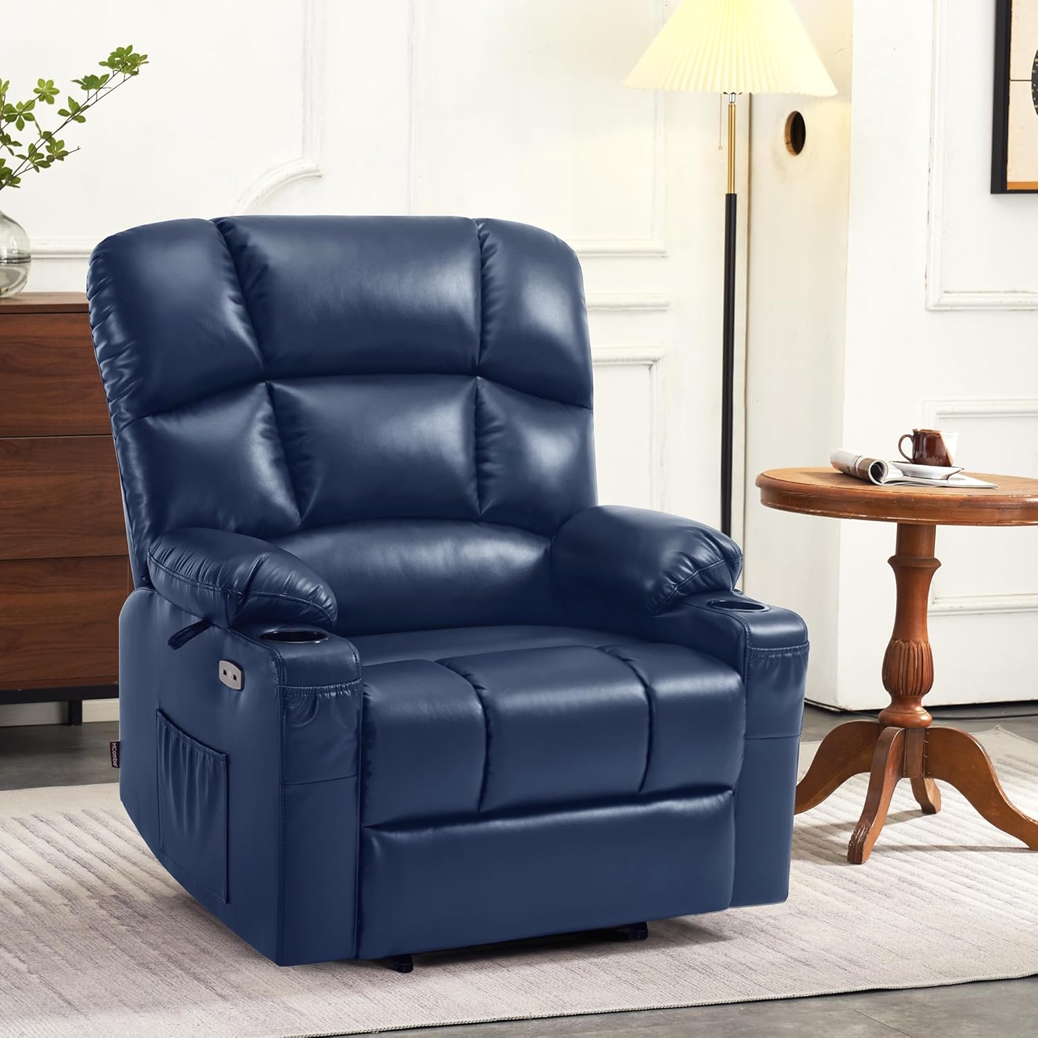MCombo Large Power Lift Recliner Chair with Dual Motor Massage Heat Faux Leather