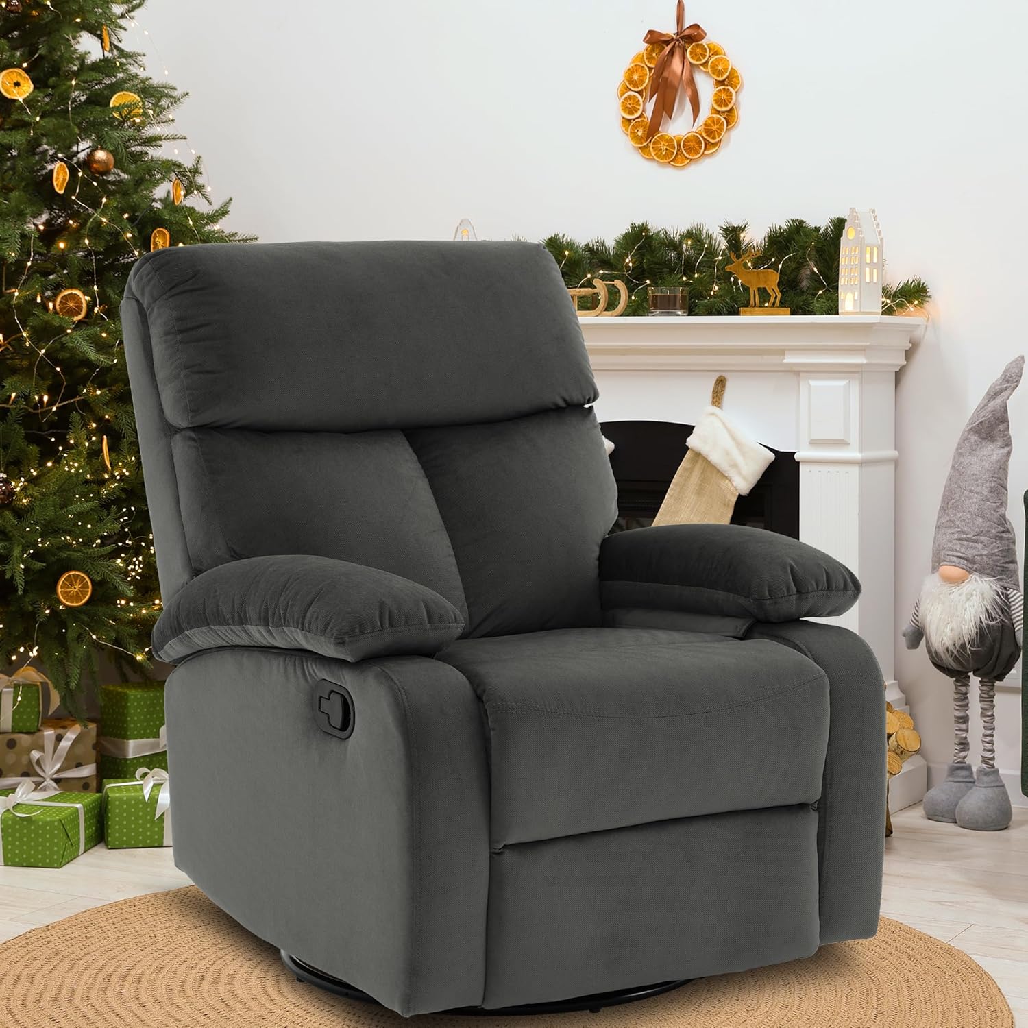 hzlagm Swivel Rocker Recliner Chair Small Space Rocking Recliner
