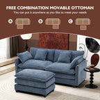 Ihanherry U Shaped Modular Cloud Sofa 5 Seat Chenille Sectional with Ottoman