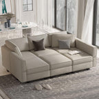 Belffin Velvet Modular Sectional Sofa with Ottoman Sleeper Bed Storage
