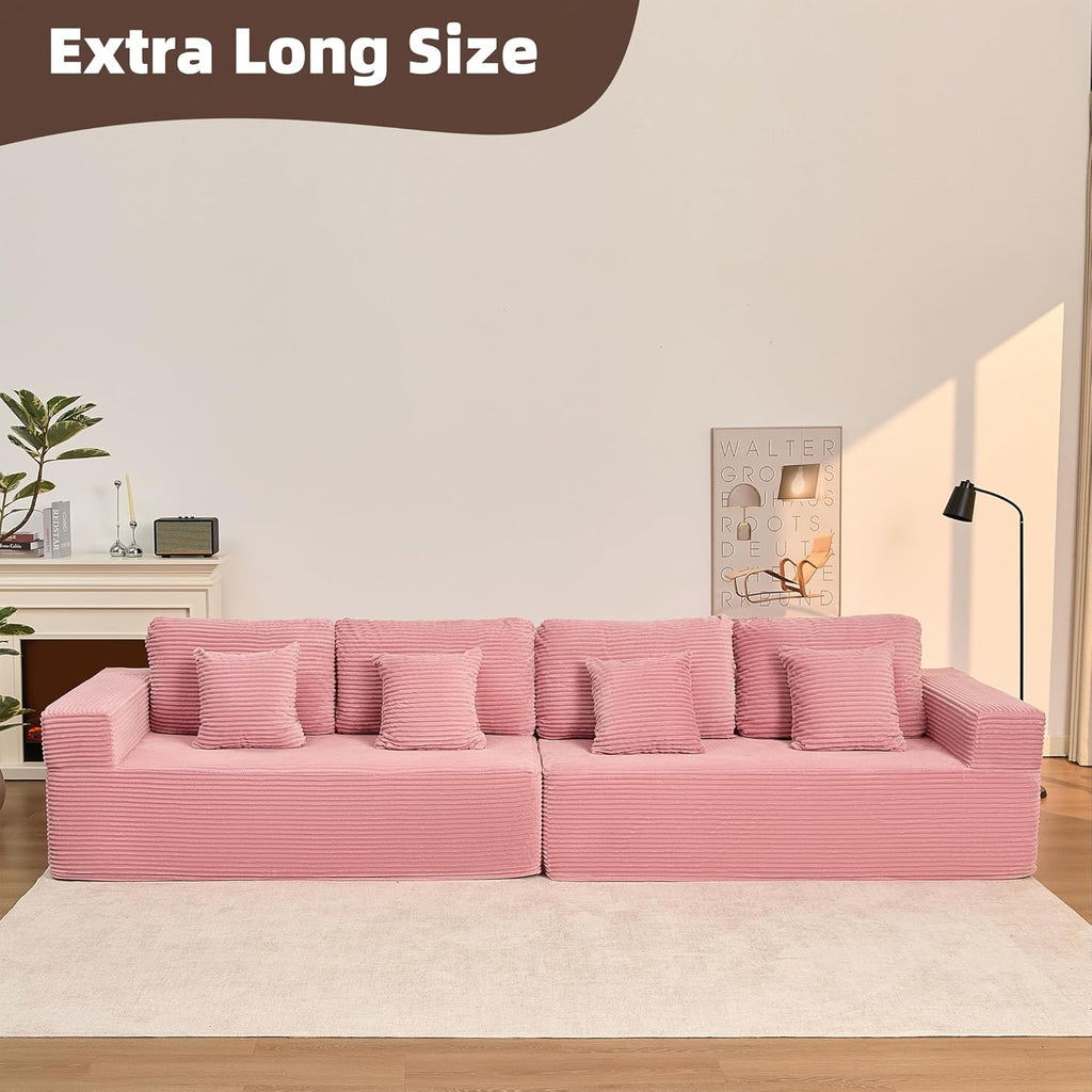 Afuson Boneless Sectional Sofa L Shape Deep Seat Cloud Couch Living Room