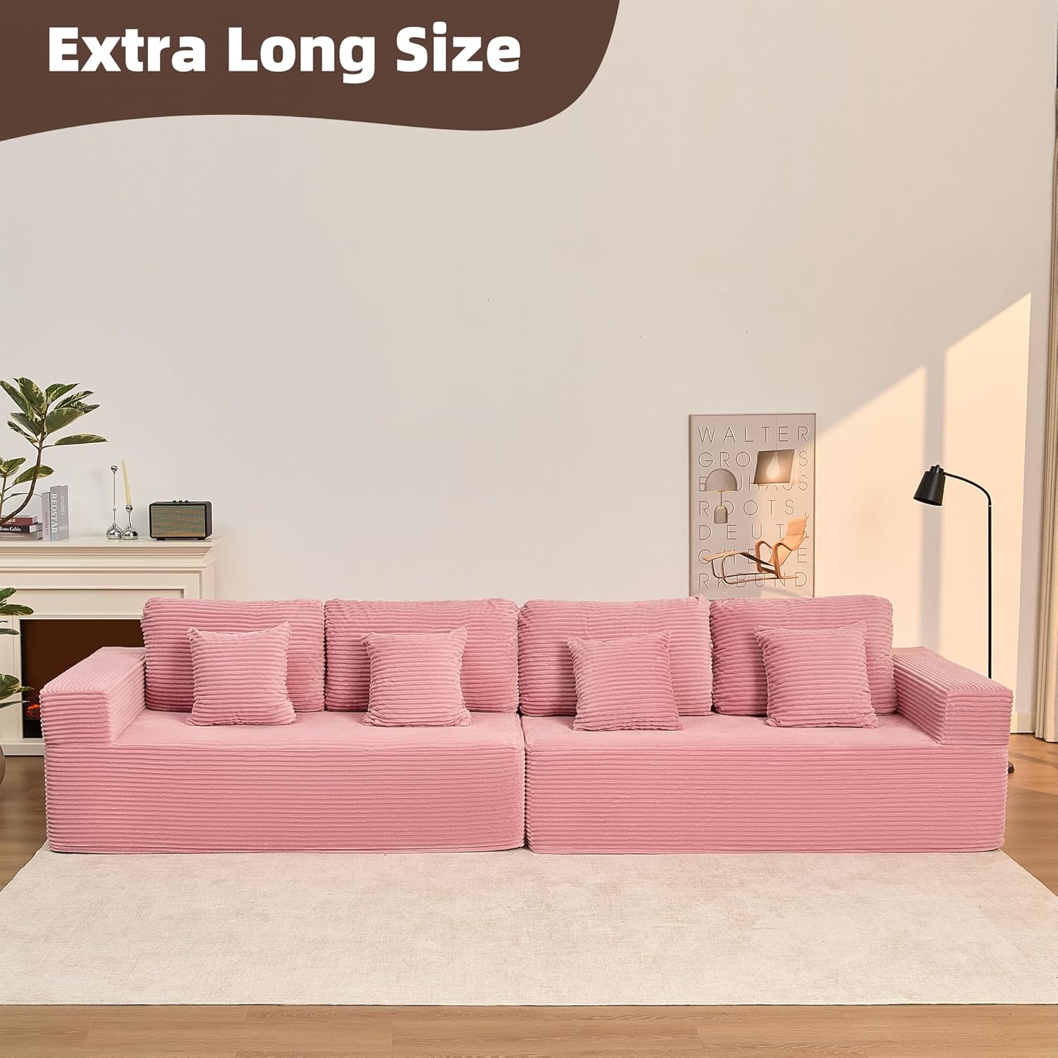 Afuson Boneless Sectional Sofa L Shape Deep Seat Cloud Couch Living Room