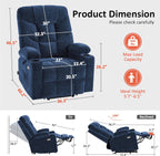 MCombo Power Lift Recliner Chair for Elderly with Extended Footrest Fabric