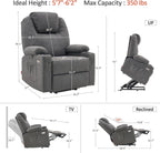 MCombo Power Lift Recliner Chair for Elderly with Heat Massage USB Cup Holders