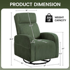 Yaheetech 360 Swivel Glider Chair Nursery Corduroy Rocking Nursing Chair with Pockets