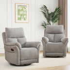 ANJ Swivel Rocker Recliner Chair Manual Fabric Small Space
