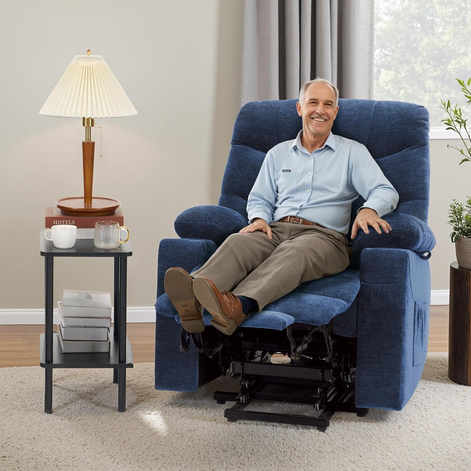 MCombo Power Lift Recliner Chair for Elderly with Extended Footrest Fabric