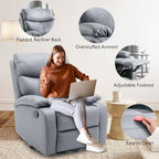 GNMLP2020 Swivel Rocker Recliner Chair Manual Small Space Nursery Living Room