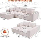 Weture 108" Modular Sectional Sofa Deep Seat Cloud L-Shape Couch with Chaise