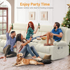 Dresegmt Loveseat Recliner Sofa 3 Seat Flip Backrest with Storage USB Cup Holders