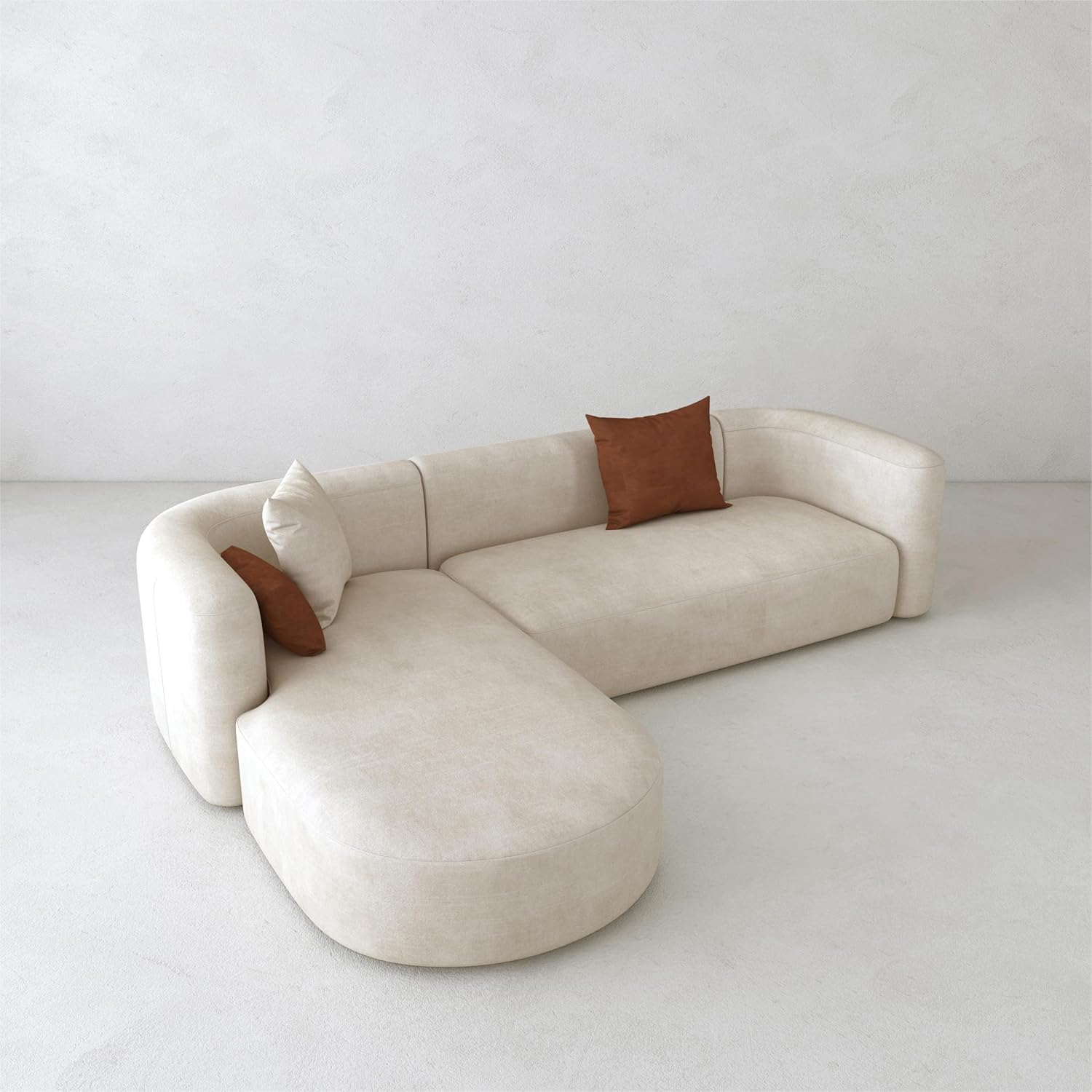 Acanva Luxury Velvet Sofa 3 Seater Modern Curved Back Couch for Living Room