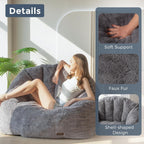 MAXYOYO Giant Bean Bag Chair Oversized Faux Fur Sofa for Adults Kids