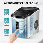 EUHOMY Nugget Ice Maker Countertop Portable 34lbs Daily with Handle