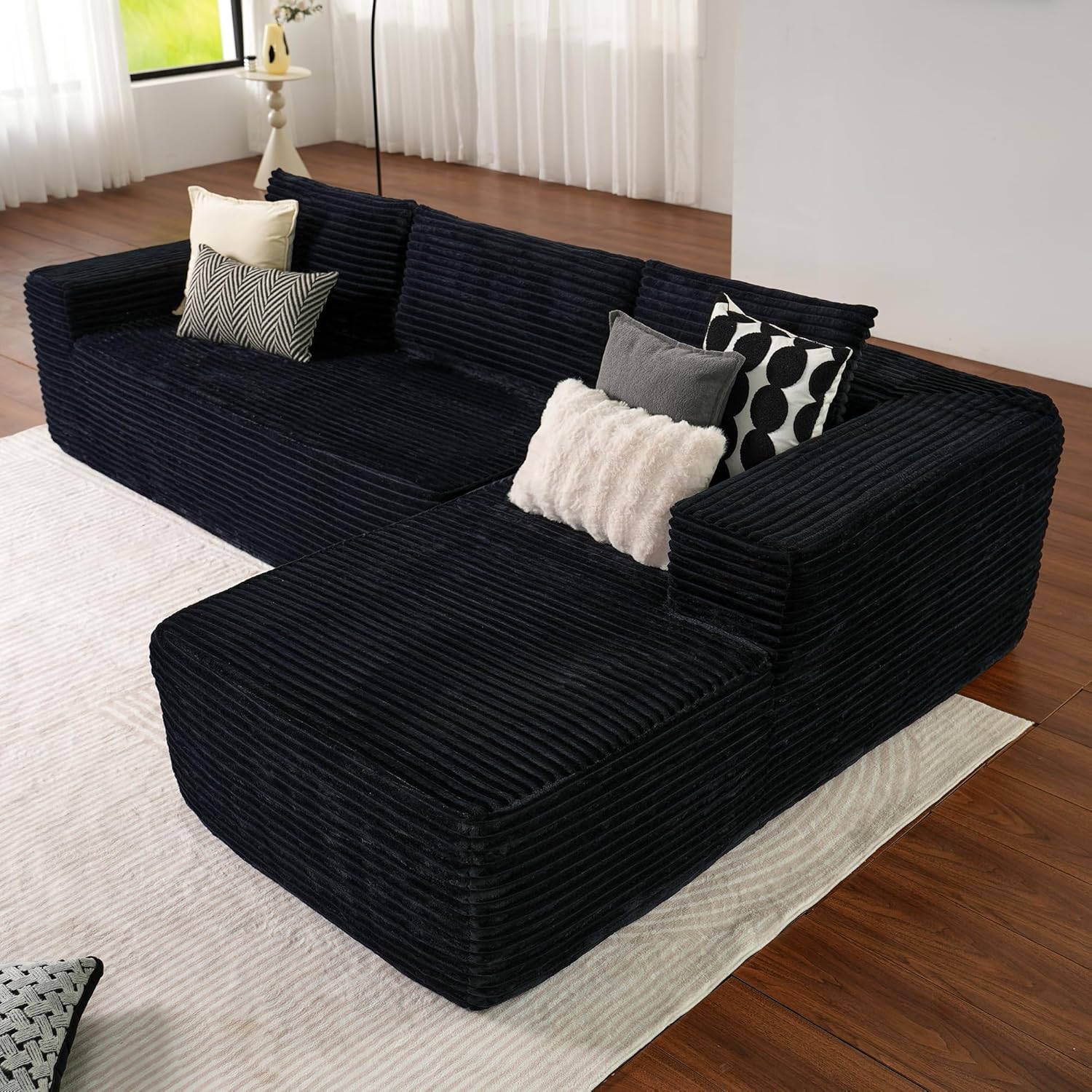 ovios Cloud Sectional Couch with L Shape Chaise Modern Modular Sofa