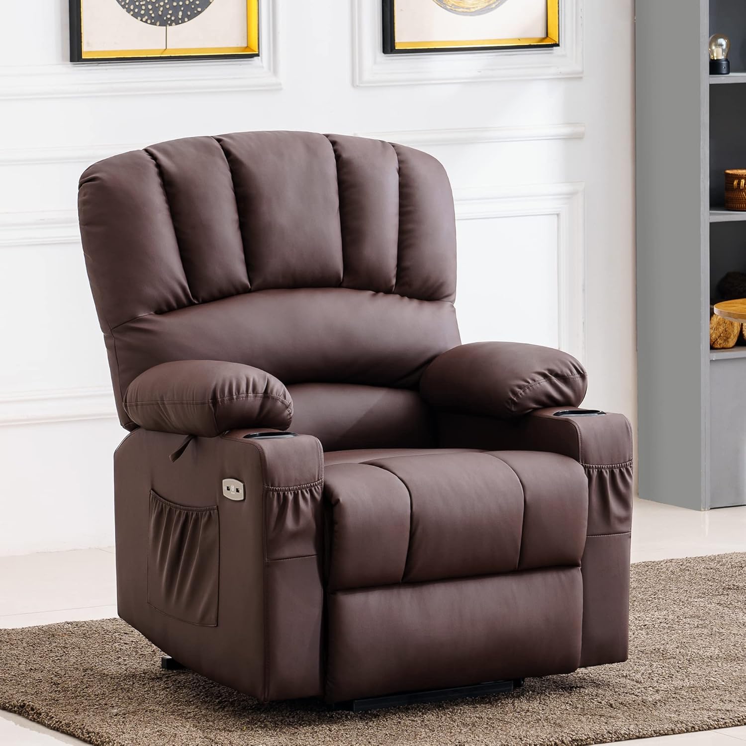 MCombo Power Lift Recliner Chair for Elderly with Heat Massage USB Cup Holders