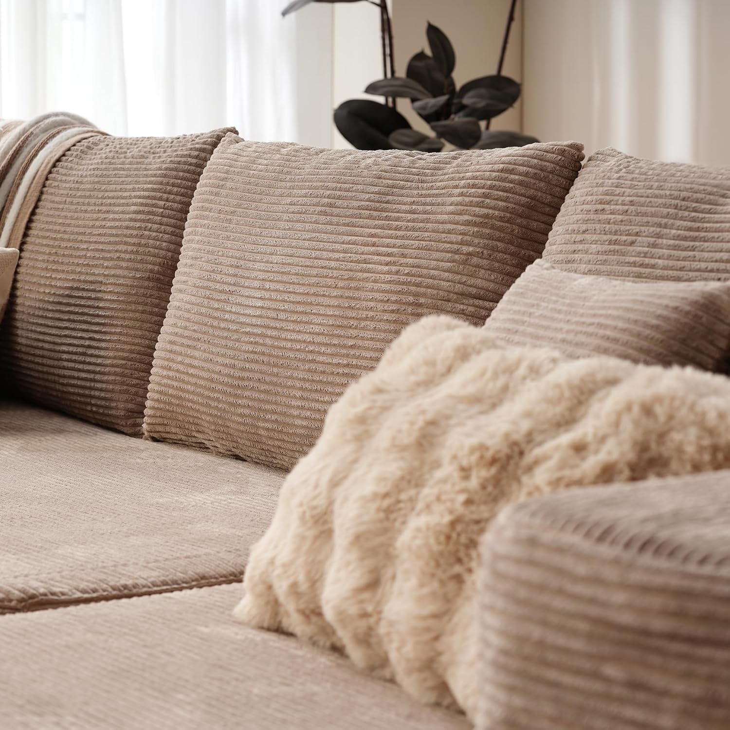 ovios Cloud Sectional Couch with L Shape Chaise Modern Modular Sofa