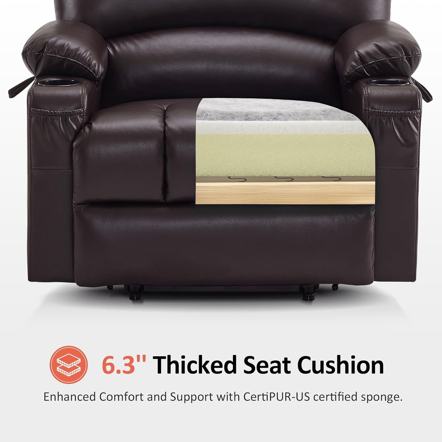 MCombo Power Lift Recliner Chair for Elderly with Heat Massage USB Cup Holders