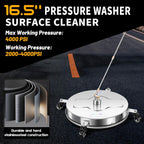 LidoDola 14 Inch Pressure Washer Surface Cleaner with Wheels for Concrete Patio Deck