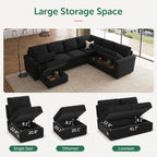 HONBAY Modular L Shaped Sectional Sleeper Sofa with Storage Pull Out Bed