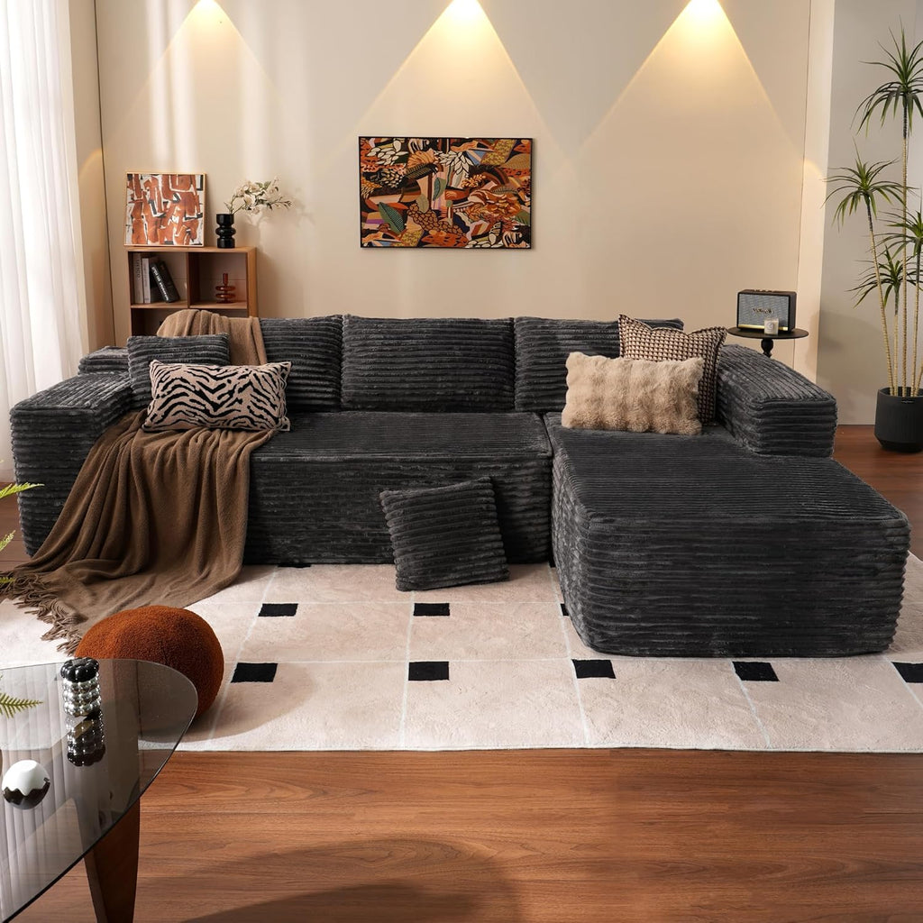 ovios Cloud Sectional Couch with L Shape Chaise Modern Modular Sofa