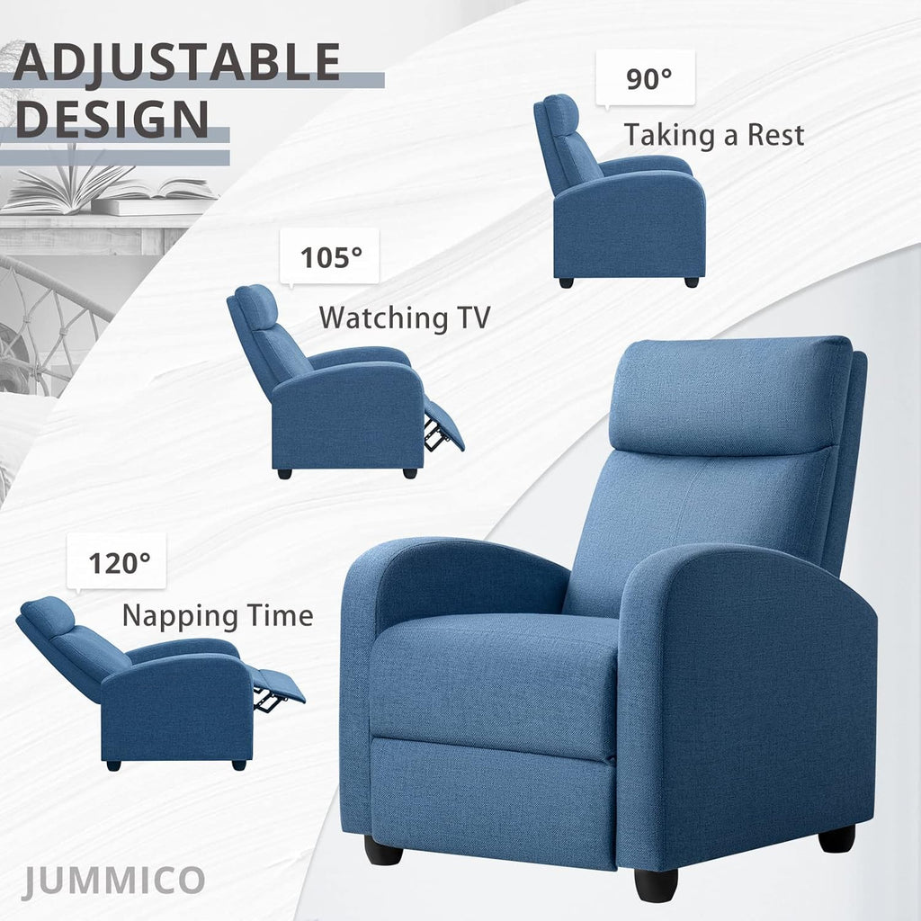JUMMICO Adjustable Recliner Chair Home Theater Sofa with Thick Cushion