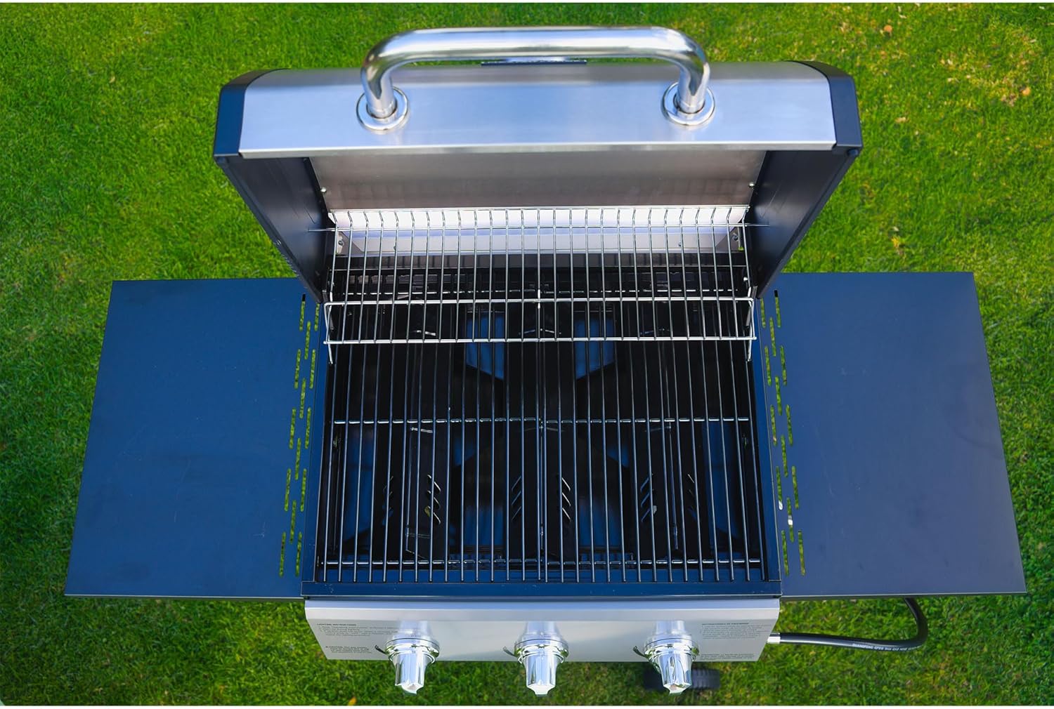 Cuisinart 4 Burner Propane Gas Grill Portable BBQ with Lid Wheels Side Shelves