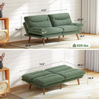 Marsail Futon Sofa Bed Convertible Corduroy Loveseat with Adjustable Backrest