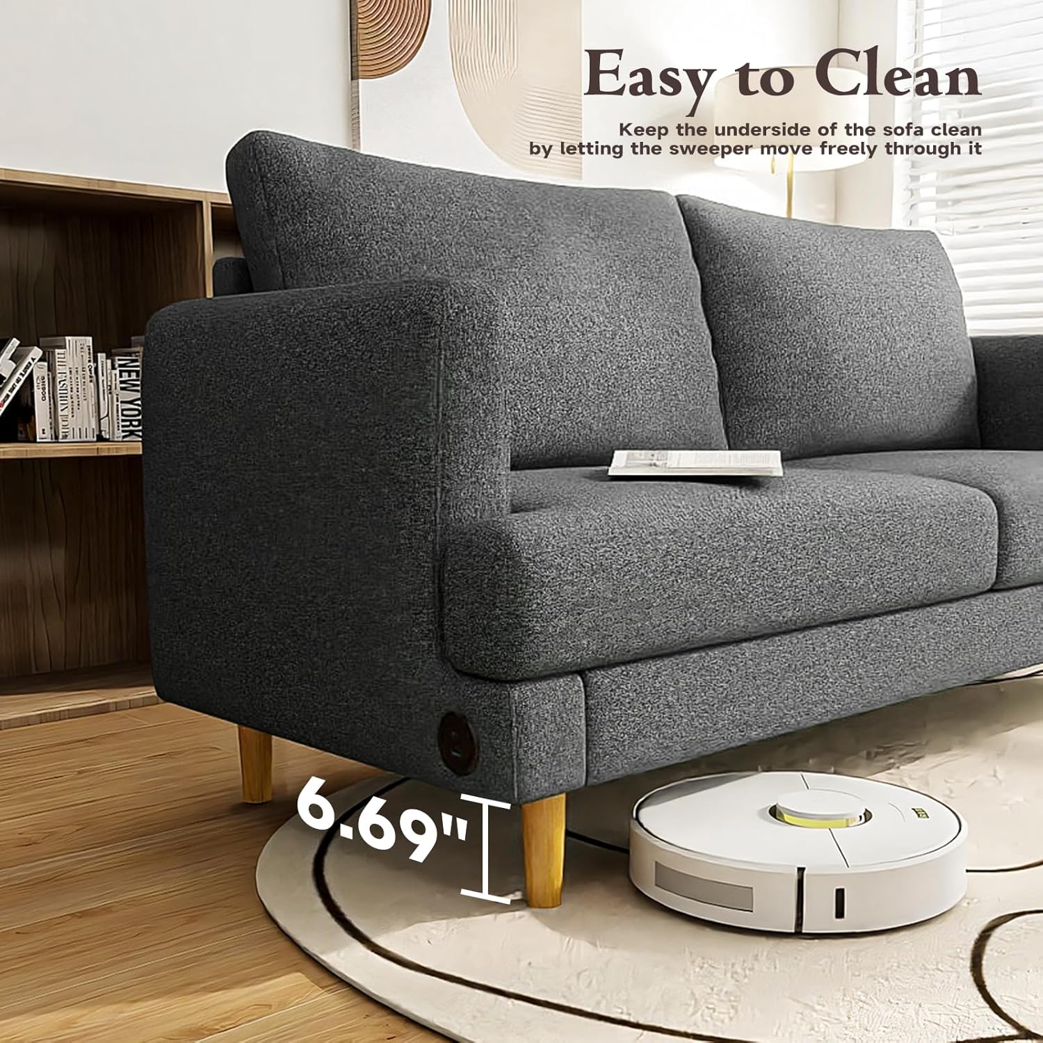 Loveseat Sofa Couch USB Ports 2 Seater Deep Seating Small Couch
