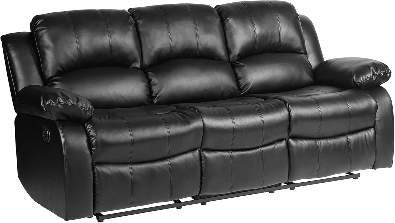Lexicon Loveseat Recliner Double Sofa Manual Pull Tab Faux Leather Living Room