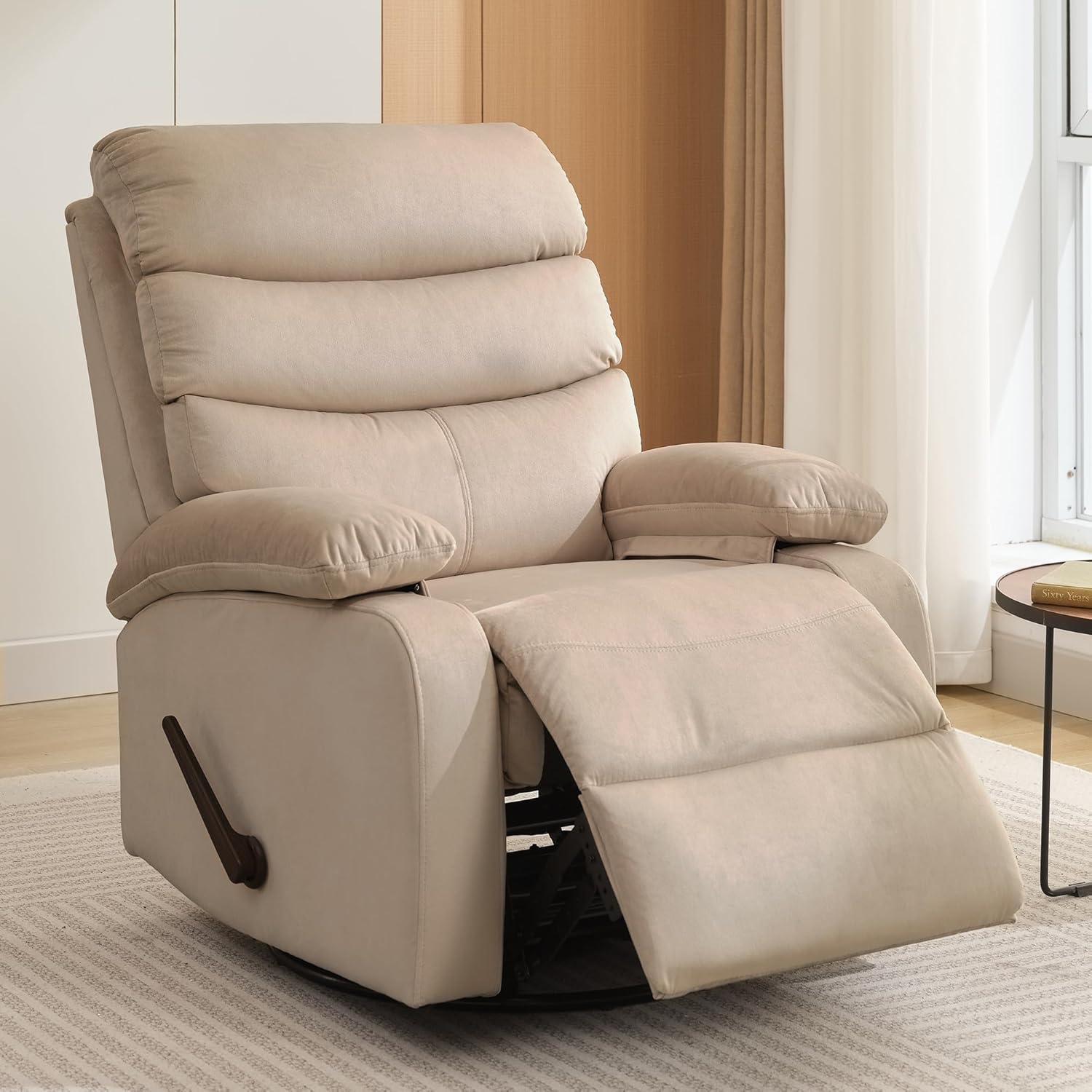 GNMLP2020 Swivel Rocker Recliner Chair Manual Small Space Nursery Living Room