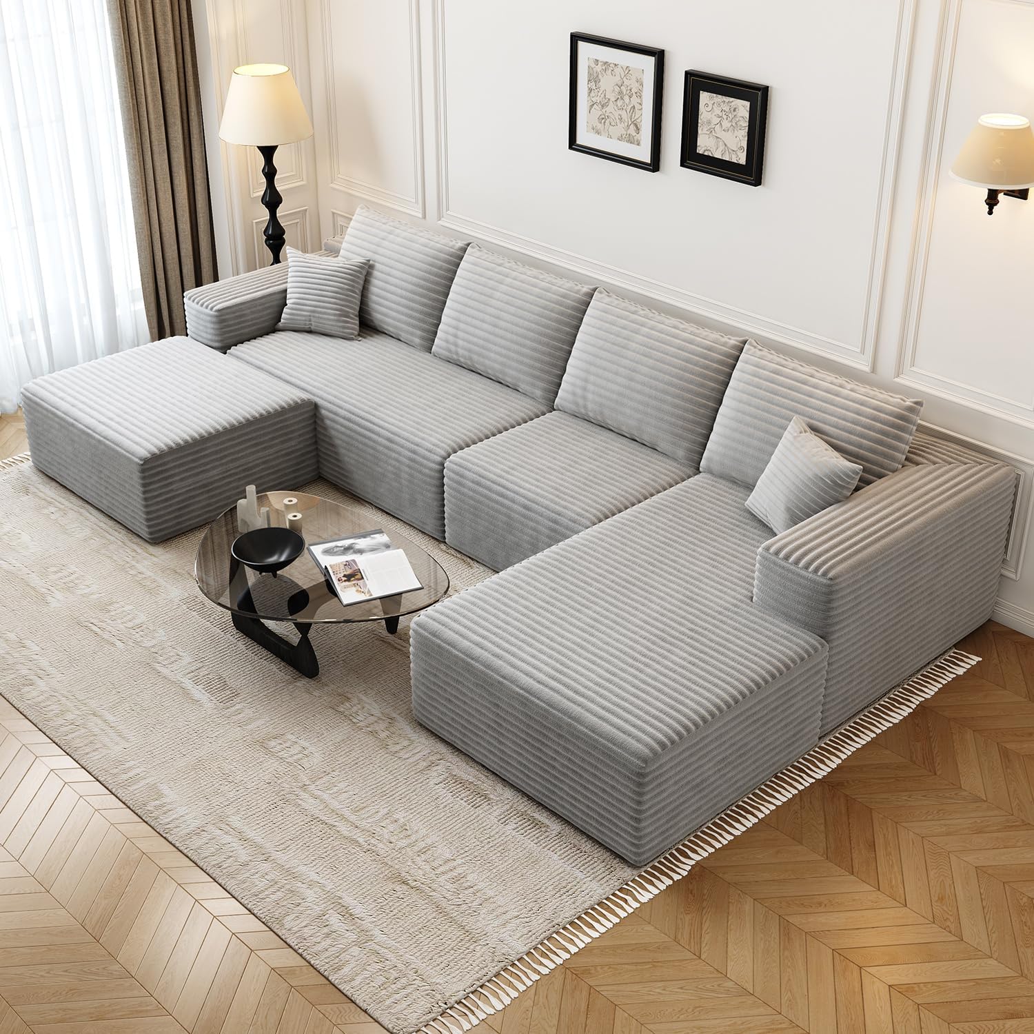 Settab Cloud Modular Sectional Sofa U Shaped Deep Seat Living Room Couch