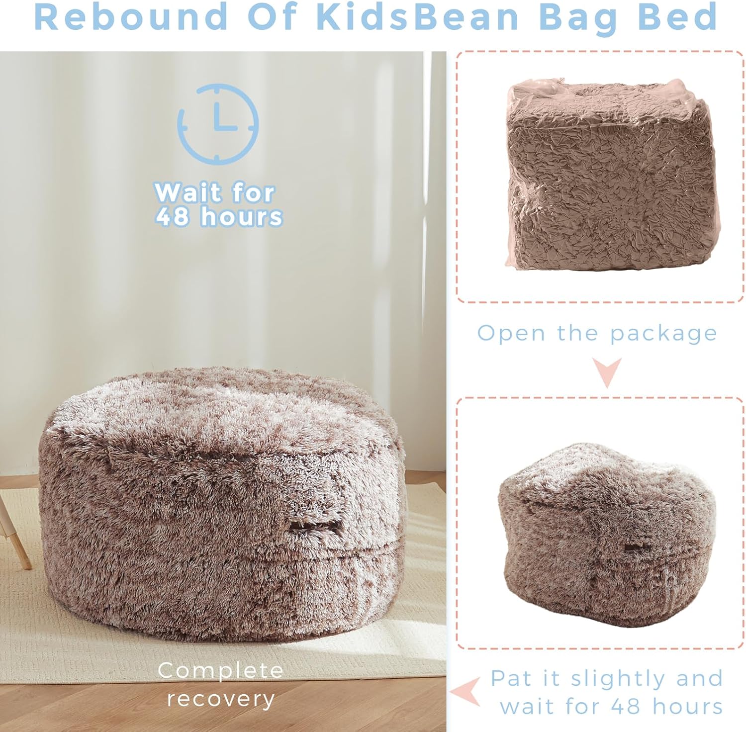 MAXYOYO Convertible Bean Bag Chair Bed for Kids with Foam Filling