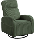 Yaheetech 360 Swivel Glider Chair Nursery Corduroy Rocking Nursing Chair with Pockets