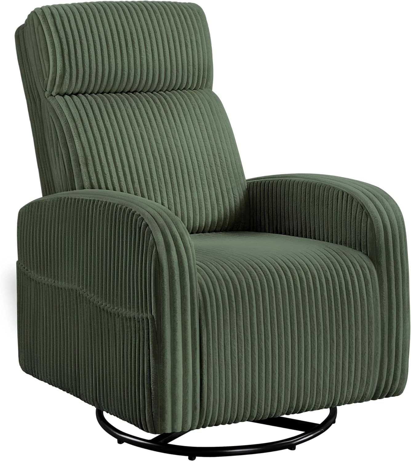 Yaheetech 360 Swivel Glider Chair Nursery Corduroy Rocking Nursing Chair with Pockets