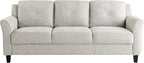Lifestyle Harrington Sofa Upholstered Microfiber Fabric Curved Arm Couch