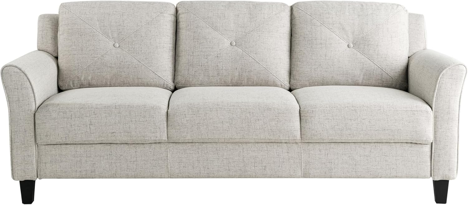 Lifestyle Harrington Sofa Upholstered Microfiber Fabric Curved Arm Couch