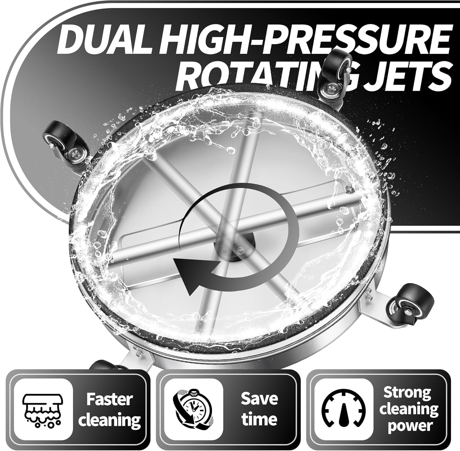 LidoDola 14 Inch Pressure Washer Surface Cleaner with Wheels for Concrete Patio Deck