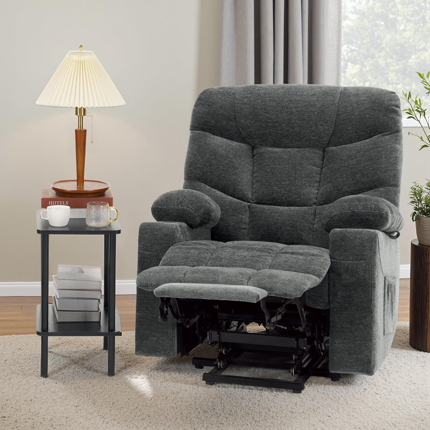 MCombo Power Lift Recliner Chair for Elderly with Extended Footrest Fabric