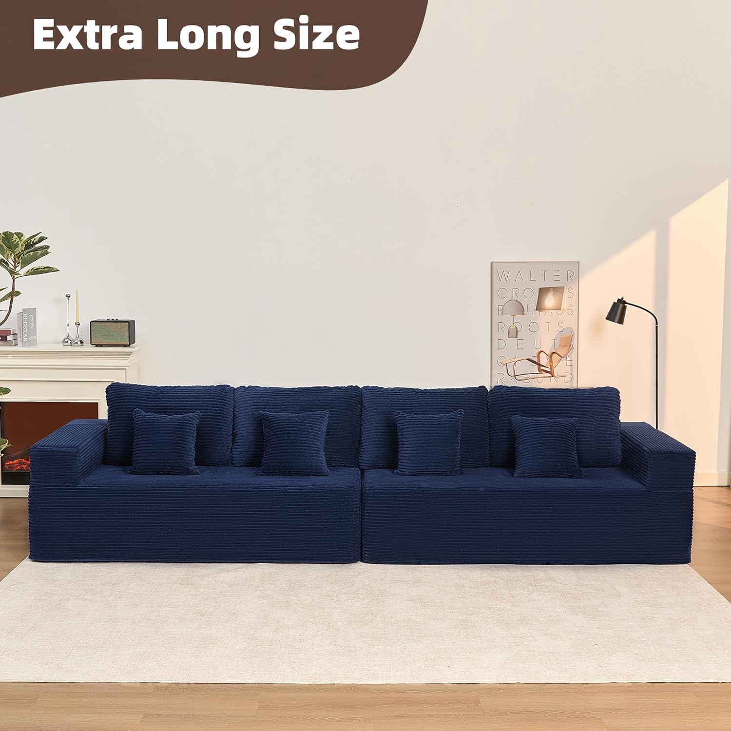 Afuson Boneless Sectional Sofa L Shape Deep Seat Cloud Couch Living Room