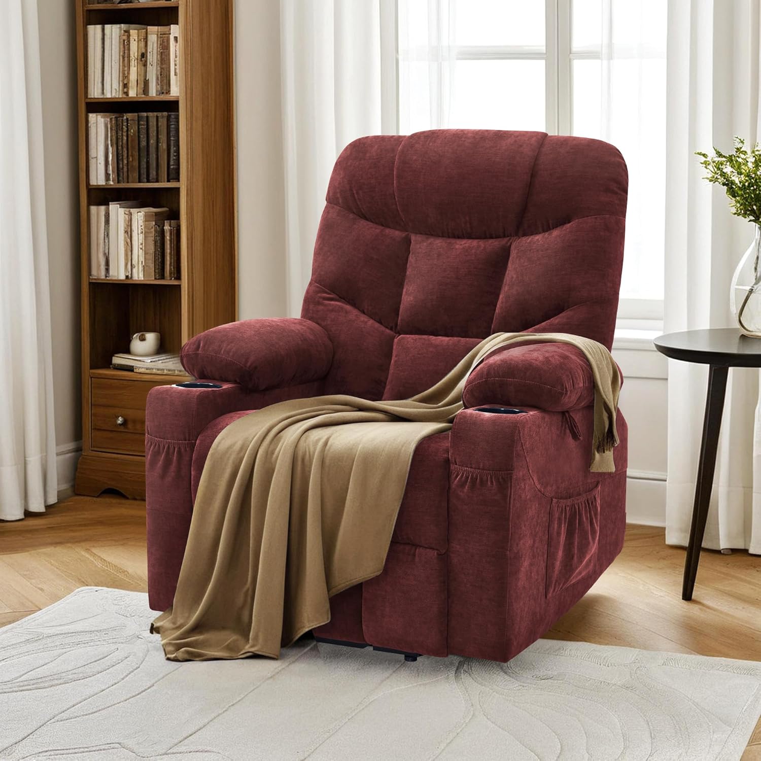 MCombo Power Lift Recliner Chair for Elderly with Extended Footrest Fabric