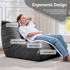 Hobestluk Giant Bean Bag Chair Memory Foam Faux Fur Sofa for Living Room