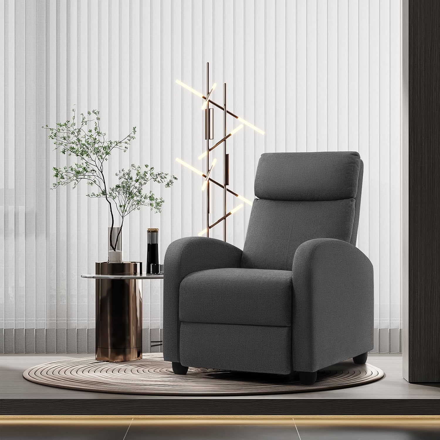 JUMMICO Adjustable Recliner Chair Home Theater Sofa with Thick Cushion