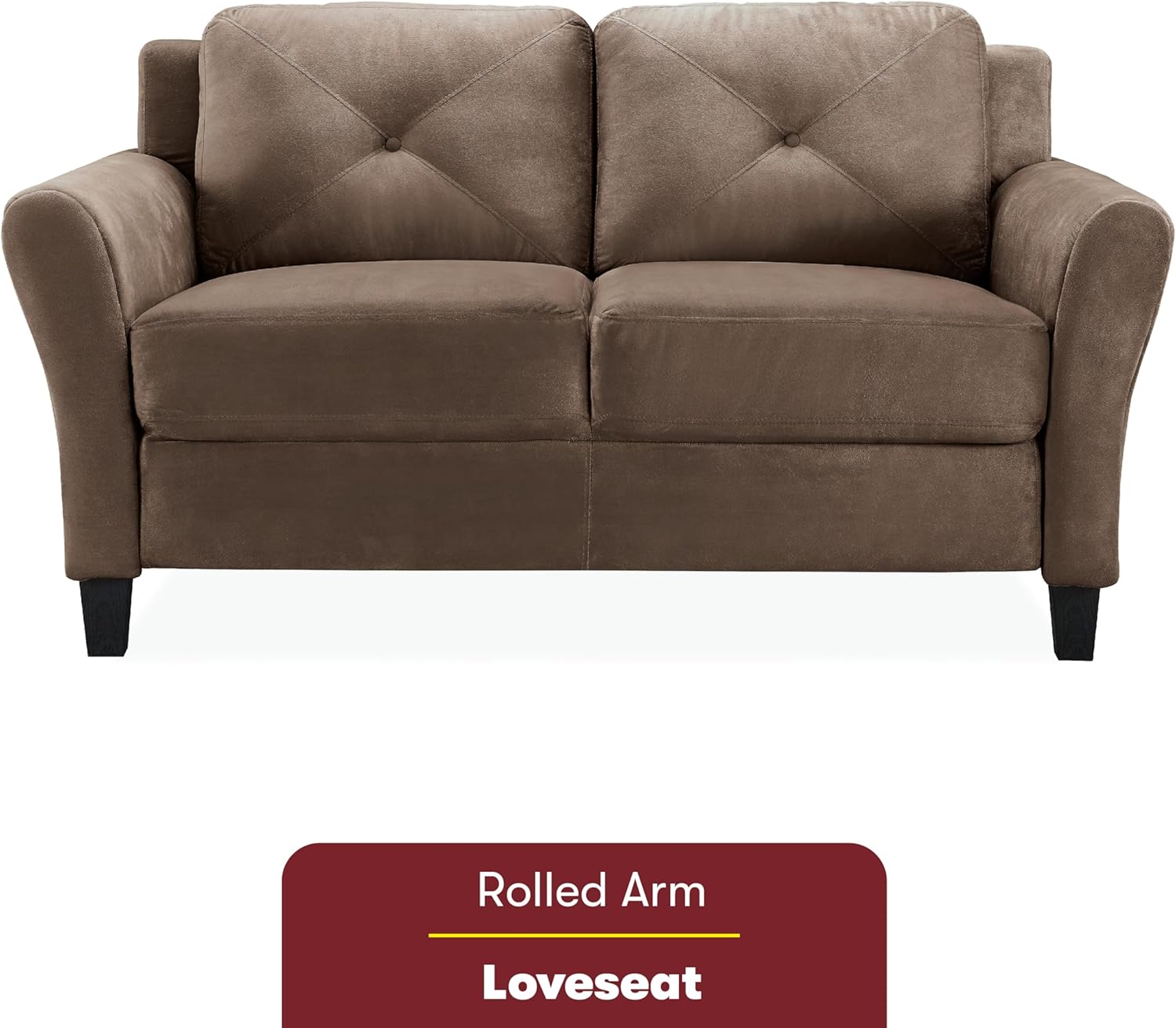 Lifestyle Harrington Sofa Upholstered Microfiber Fabric Curved Arm Couch