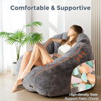 MAXYOYO Giant Bean Bag Chair Oversized Faux Fur Sofa for Adults Kids