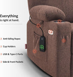 MCombo Power Lift Recliner Chair for Elderly with Heat Massage USB Cup Holders