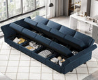 Belffin Velvet Modular Sectional Sofa with Ottoman Sleeper Bed Storage