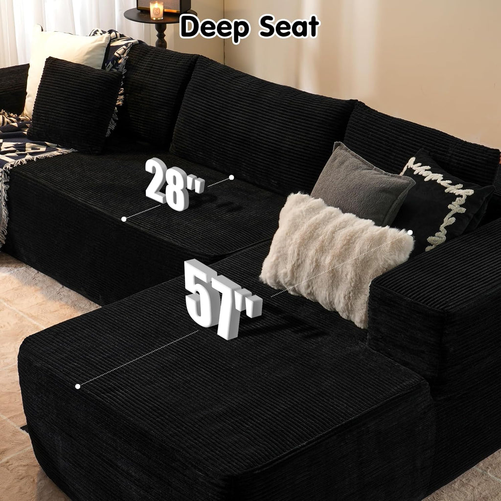 ovios Cloud Sectional Couch with L Shape Chaise Modern Modular Sofa